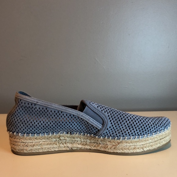 Steve Madden Flat Women's Shoes Blue Suede Wright Espadrille Platform Hal - Picture 6 of 10